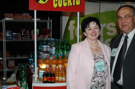 Alex and Gordana Burekovic of A. B. Company of Wisconsin. A.B. imports specialty softdrinks from the Ljubiana. They have a