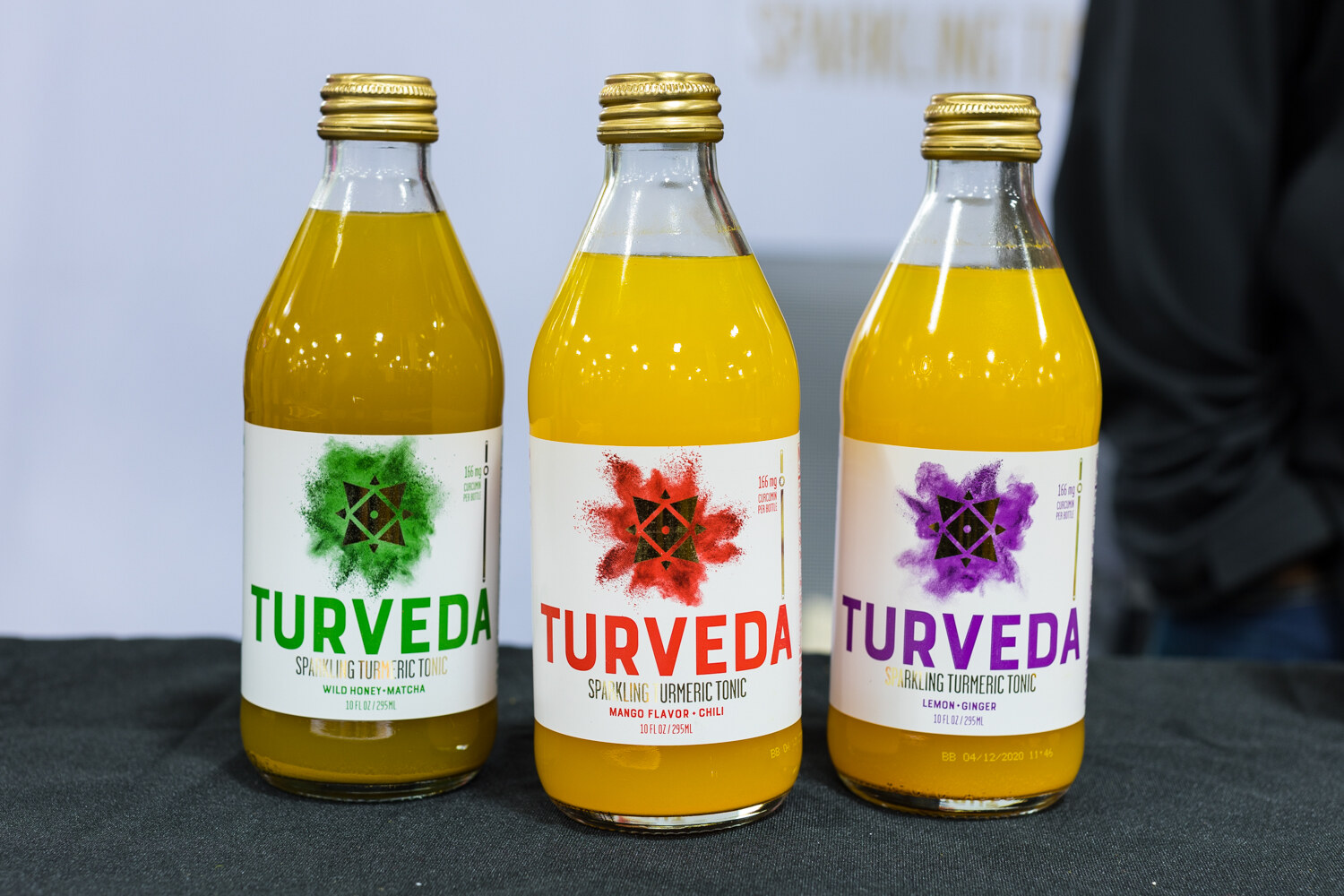 Photo of three bottles of Turveda turmeric tonic.