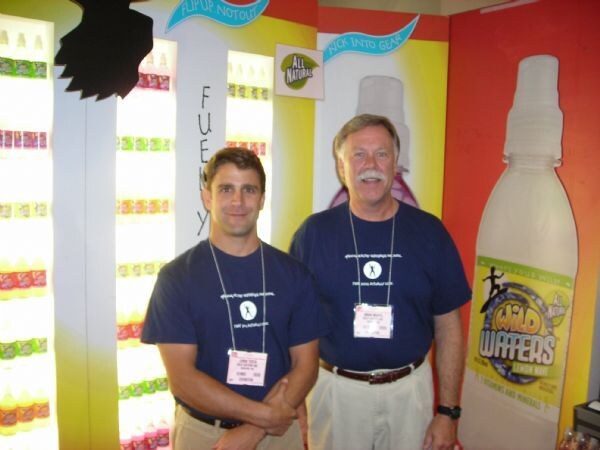 Chris and Brian of Wildwaters at the Wildwaters display at Summer Fancy Foods 2007.