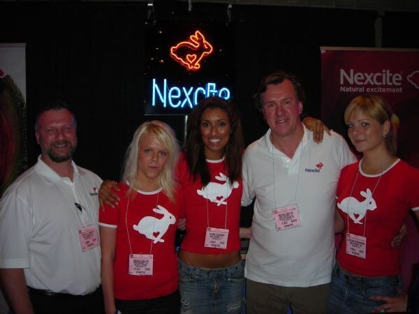 Photo unavailable. Image of Stanley, Mikaela, Gloria, Michael and Carolina of Nexcite at the Summer Fancy Foods 2007 trade show.
