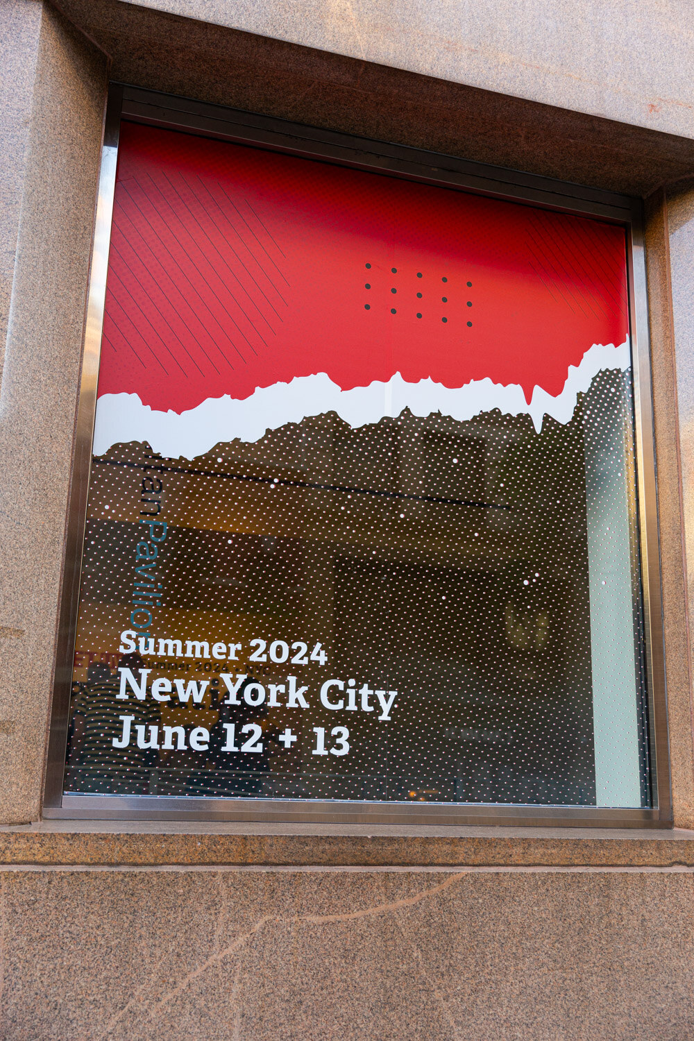 Venue window with the Summer 2024 New York City June 12 and 13 graphic.