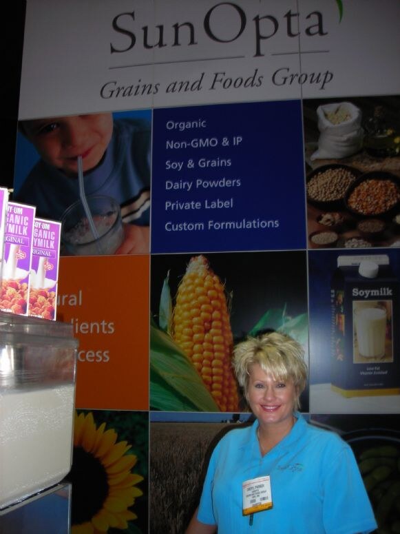 Cheryl Parker of SunOpta at the SunOpta exhibit at IFT 2007.