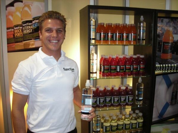 Joey Steger of Function Drinks at the Function Drinks exhibit at Expo East 2007.