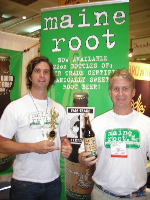 Matt and Mark of Maine Root at the Maine Root display at Expo East 2007. The photo is unavailable, so this is based on the listed names, brand and event.