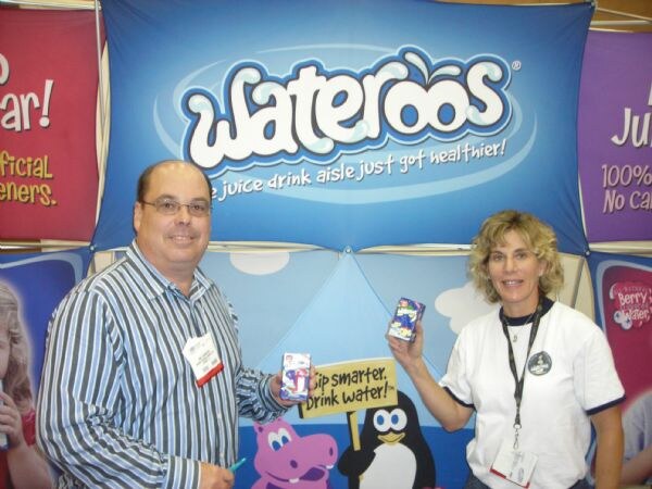Photo unavailable. Mike Comerford and Roberta Greenspan of Wateroos at Expo East 2007.