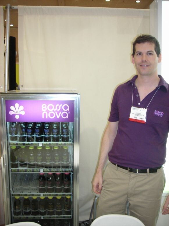 Mike Steele of Bossa Nova at the company's display at Expo East 2007.