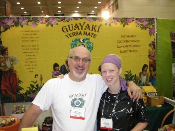 Pierre and Kate of Guayaki at the Guayaki exhibit at Expo East 2007.