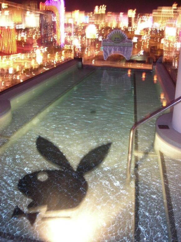 Photo from the Syzmo Energy party at the Hefner Suite at the Palms during NBWA 2007. The image itself is unavailable.