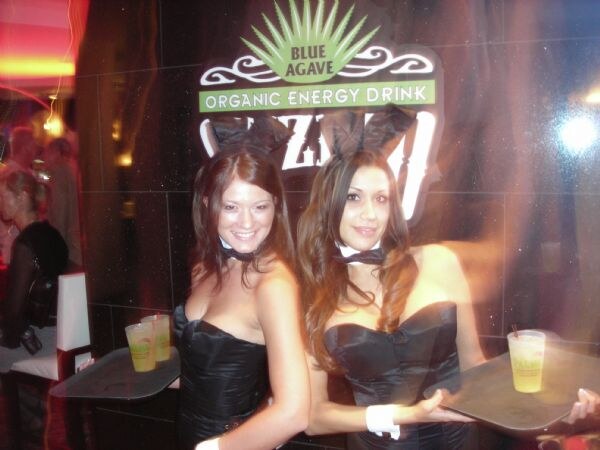 Photo from the Syzmo Energy party at the Hefner Suite at the Palms during NBWA 2007. The image itself is unavailable.