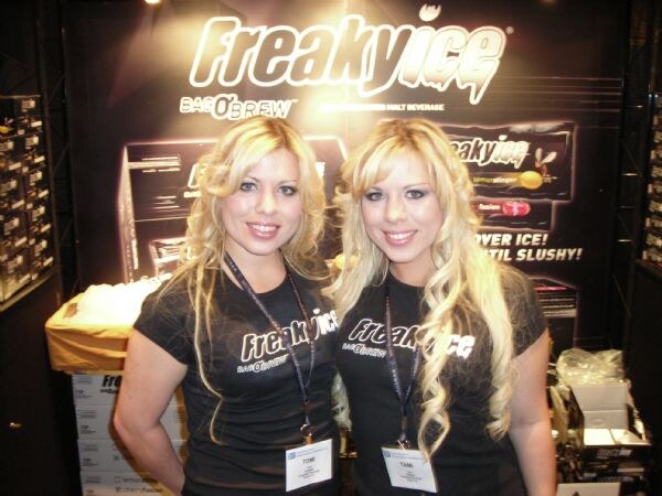 Tomi and Tami at the Freaky Ice display at the NBWA 2007 trade show. The photo is unavailable, so the scene is described from the event and confirmed names.