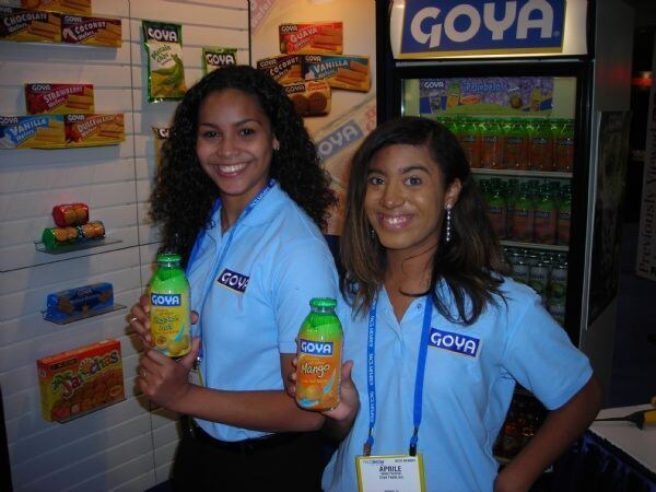 Ashley and Sierra of Goya at the Goya display at NACS 2007. The photo is unavailable, so this is based on the listed people, brand and event.