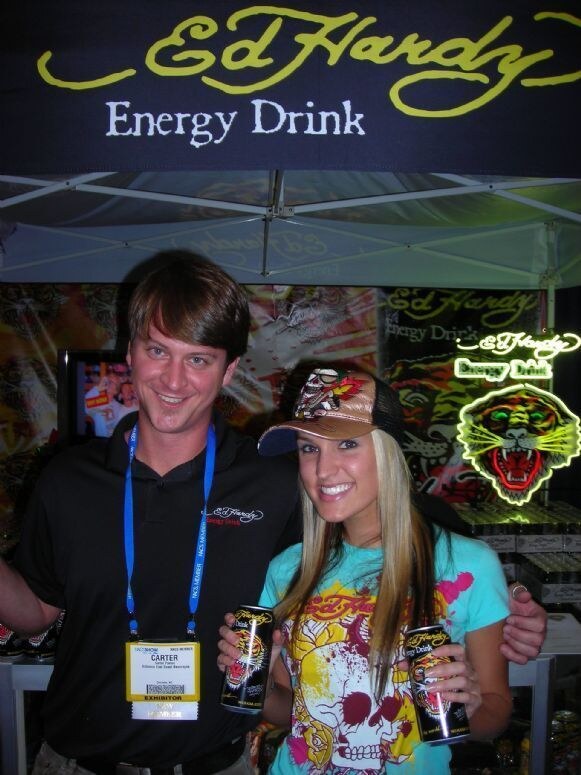 Photo unavailable. Carter and Lindsay of Ed Hardy Energy Drink are listed for this NACS 2007 photo.