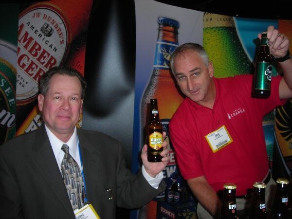 Chris and Dan of High Falls Brewery at the High Falls Brewery display at NACS 2007. The photo is unavailable, so this is based on the listed people, brand and event.