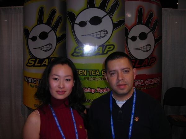 Ge Song and Nick Molina of Brain Twist at the Brain Twist exhibit at NACS 2007.