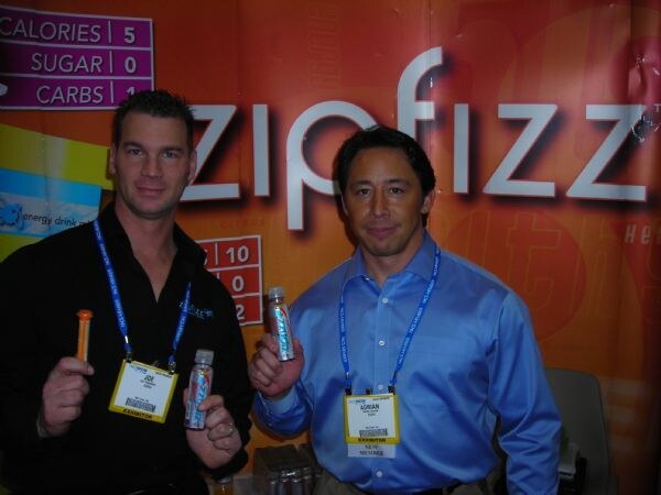 Photo unavailable. Joe and Adrian of Zipfizz, associated with the Zipfizz exhibit at NACS 2007.