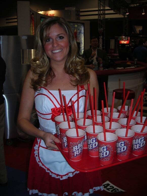 Laura Leman of Big Red at the Big Red exhibit at NACS 2007.