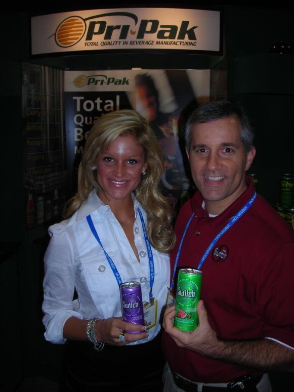Display featuring Pri-Pak and The Switch Beverage at the NACS 2007 trade show. The photo is unavailable, so this description is based on the listed brands and event.