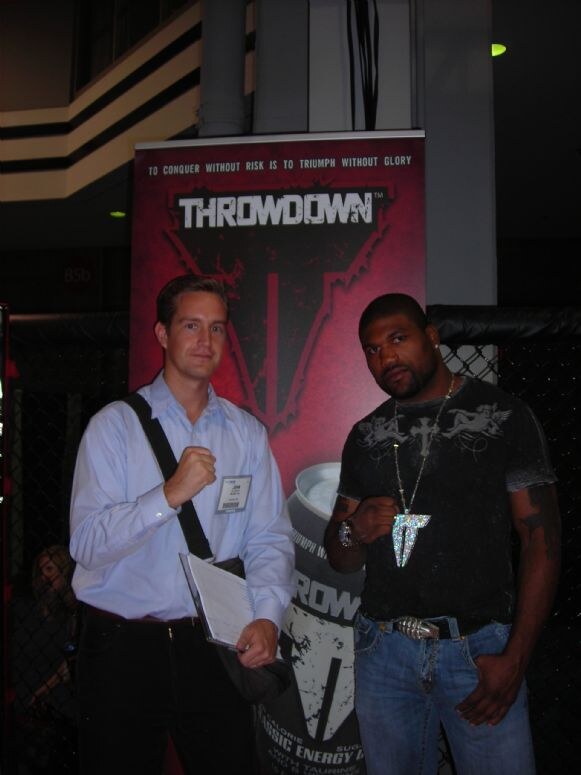 Photo unavailable. Quinton Rampage Jackson, listed on the right, is associated with Throwdown Energy at NACS 2007.
