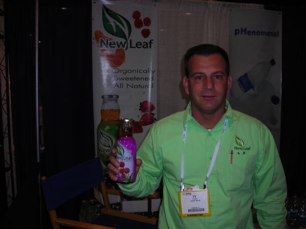 Photo unavailable. Ty Harris of New Leaf Tea is listed as pictured at the New Leaf Tea exhibit at NACS 2007.