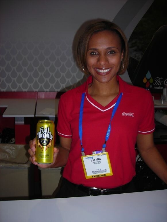 Valarie of Full Throttle at the Full Throttle exhibit at the NACS 2007 trade show. The photo is unavailable.