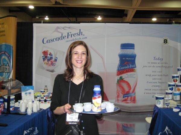 Cynthia Tice of Cascade Fresh at the Cascade Fresh display at the Winter Fancy Food Show 2008.