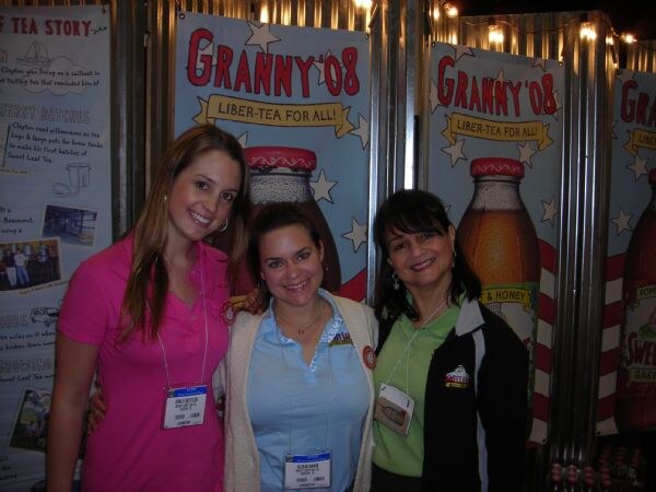 Emily and Alicia of Sweet Leaf at the Sweet Leaf booth during the Winter Fancy Food Show 2008. The photo is unavailable, so this is based on the listed details.