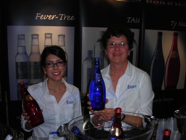 Erica Louis and Diana Rajeski of Brands of Britain at the Brands of Britain display at the Winter Fancy Food Show 2008.