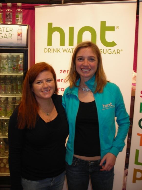 Photo unavailable. Kara Goldin and Liz Creelman of Hint Water at the Hint Water exhibit at Winter Fancy Food Show 2008.