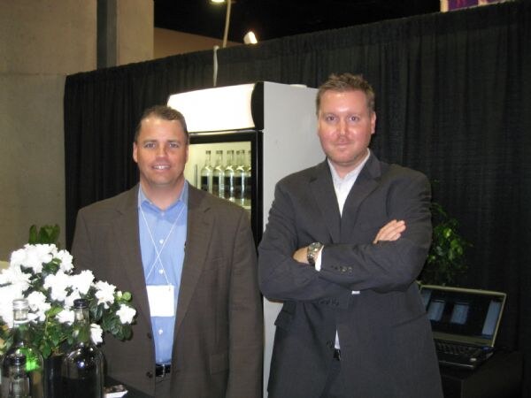 Llanllyr Source Spring Water exhibit at the Winter Fancy Food Show 2008. The photo is unavailable, so this description comes from the listed brand and event.