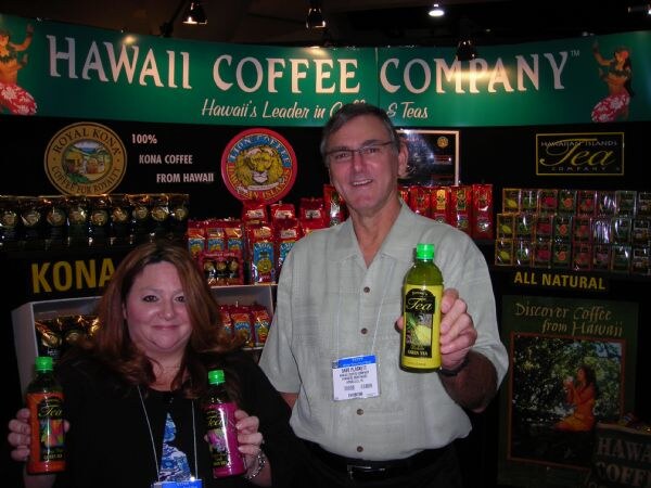 Photo unavailable. Lona Redd and Dave Plaskett of Hawaii Coffee Company at Winter Fancy Food Show 2008.
