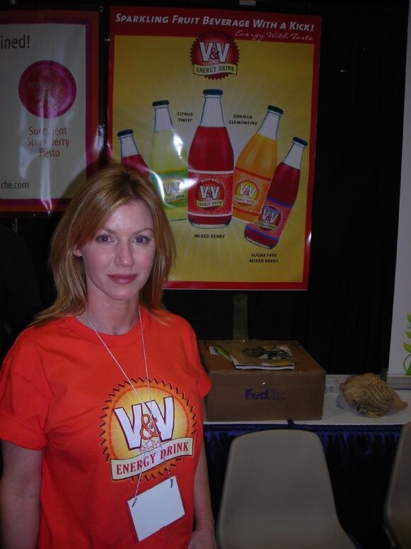 Peel James of V&V at the V&V booth during the Winter Fancy Food Show 2008. The photo is unavailable, so this is based on the listed details.