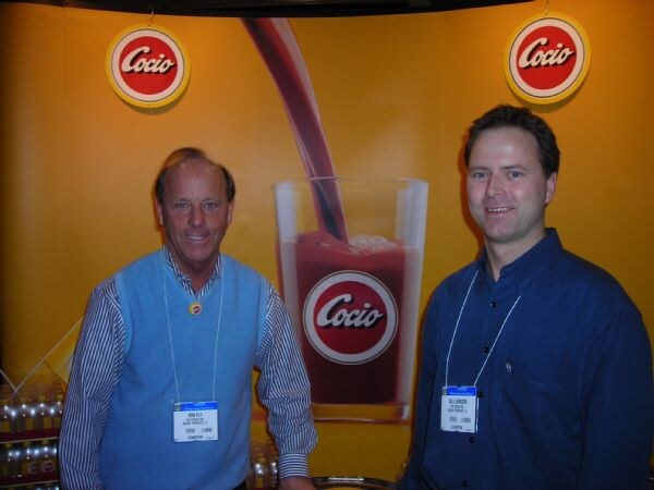 Ron Fly and Nils Larsson of Cocio at the Cocio display at the Winter Fancy Food Show 2008.