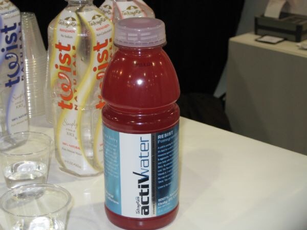 Talking Rain actiVwater display at the Winter Fancy Food Show 2008. The photo is unavailable, so this is based on the listed brands and event.