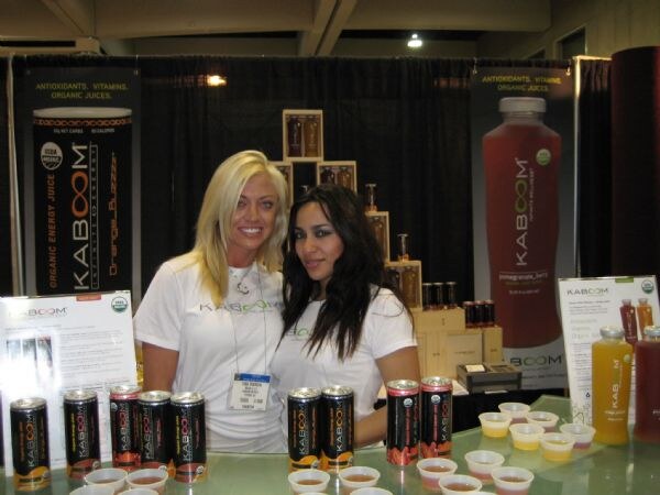 Tara Pearson and Paloma Montero of Kaboom at the Kaboom exhibit at the Winter Fancy Food Show 2008. The photo is unavailable.