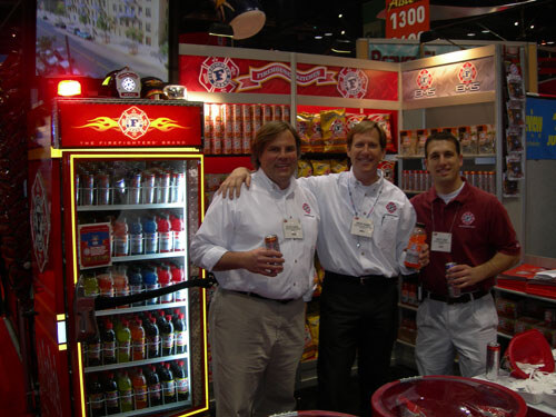 Walter, Bruce, and Cody from Firefighter showing off their new lines of energy and sport drinks.