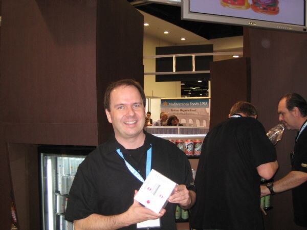 Photo unavailable. Gregg Arends of Hansens at the Hansens exhibit at Expo West 2008.