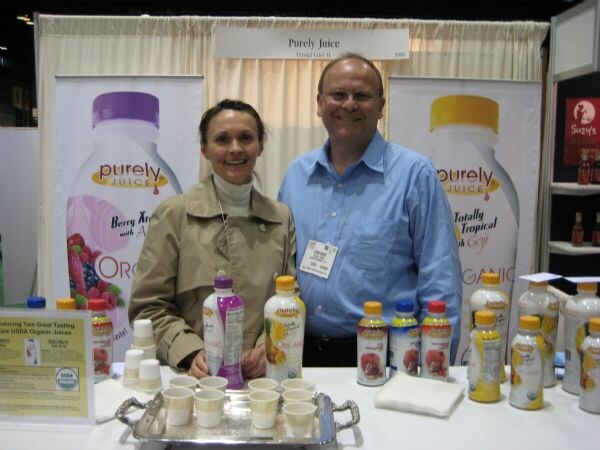 Jackie Haen and John Haen of Purely Juice at the ATO-FF 2008 trade show. The photo is unavailable, so the scene is not described further.