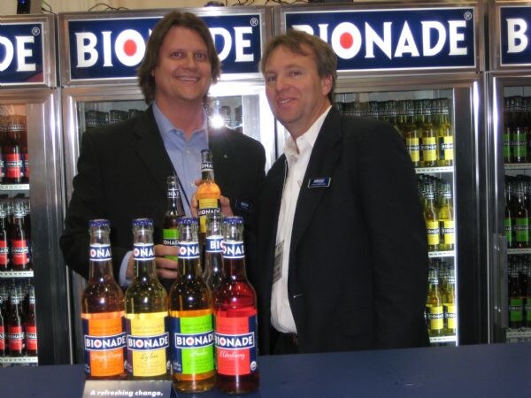 Ken Weeks and Andres Hildebrandt of Bionade at the Bionade exhibit at ATO-FF 2008.