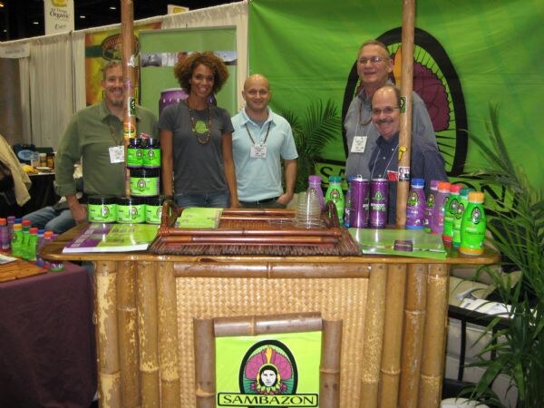 Keith Lord, Marie Hugley, Chad Woolery, Randy Klackle and Tim Pisarski of Sambazon at the ATO-FF 2008 trade show. The photo is unavailable, so the scene is not described further.
