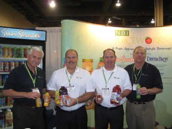 Photo unavailable. Garth Hoffmann, Chris New, Peter Szydlowski and Jim Temborius of NBI Juiceworks at FMI 2008.