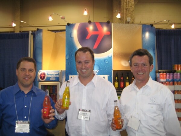 Jeff Anderson, Jon Mckillop and Rick Parano of Ardea Nutrisoda at FMI 2008. The photo is unavailable, so no further visual details are described.