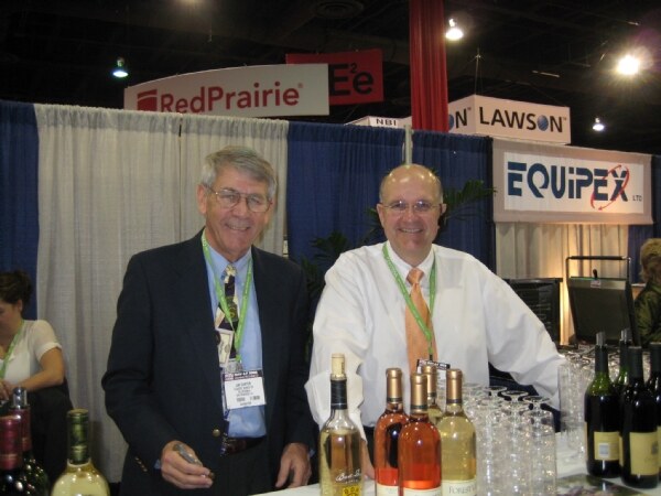 Jim Carter and Mark Thrift of Classic Wines of California at the FMI 2008 trade show.