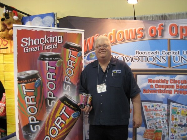 Photo unavailable. Ron Schuurman of Sport Energy at the FMI 2008 trade show.