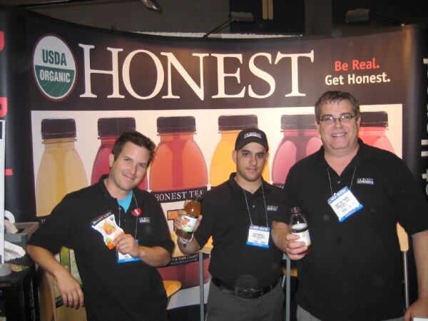Photo unavailable. Archive listing for Rich Levering, Patrick Jammet and Matt Chambers of Honest Beverages at the NRA 2008 trade show.