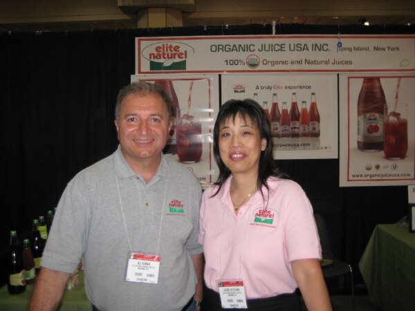 Ali Suman and Laurie Hutchins of Elite Naturel at the Elite Naturel booth at NY Fancy Food 2008.