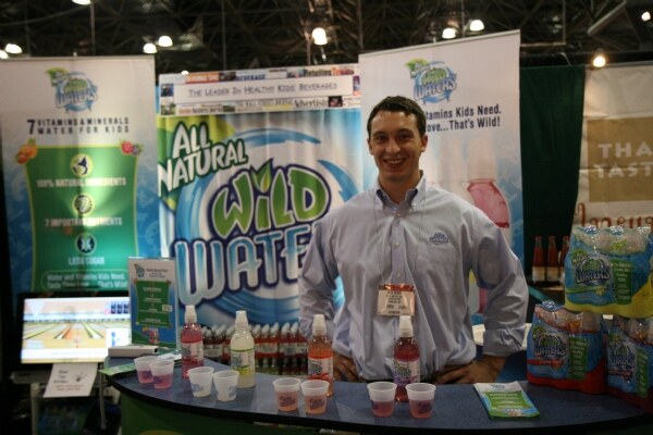 Ben Dodge of Wild Water at the Wild Water exhibit at the NY Fancy Food 2008 trade show.