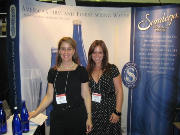 Carol Madkour and Rosalia Pisicchio of Saratoga Spring Water at the Saratoga exhibit at NY Fancy Food 2008.