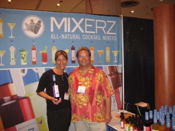 Photo unavailable. Christina Pesente and Al Williams of Mixerz at the Mixerz booth at NY Fancy Food 2008.
