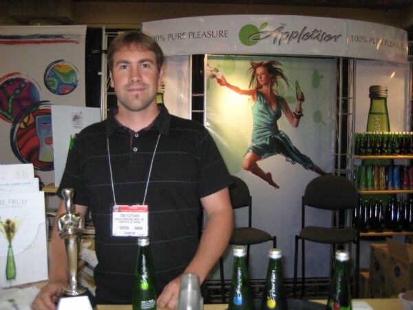 Photo from NY Fancy Food 2008 associated with Cris Fletcher of Appletiser. The image is unavailable, so the scene is not described.