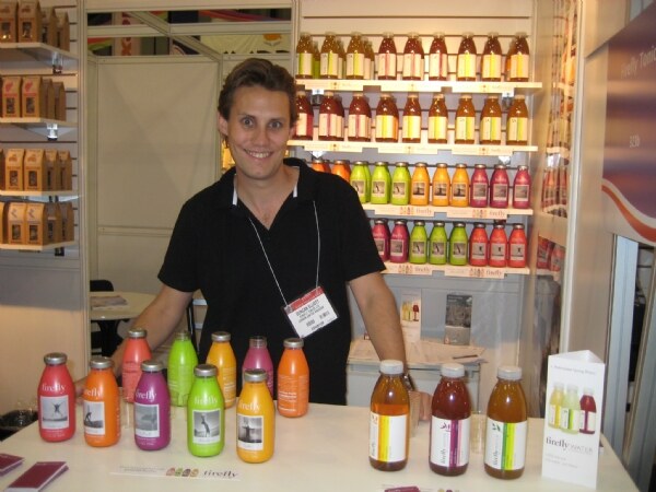 Duncan Elliott of Firefly Tonics at the Firefly Tonics booth at NY Fancy Food 2008.